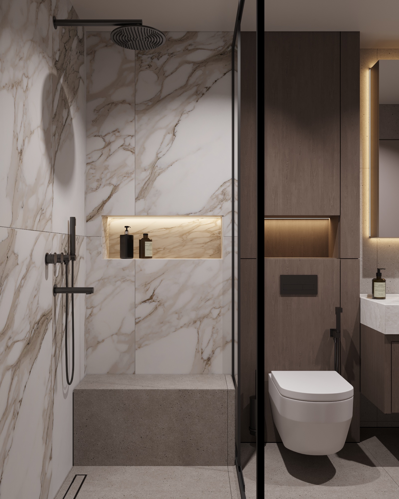 After: fully renovated modern bathroom by BRS