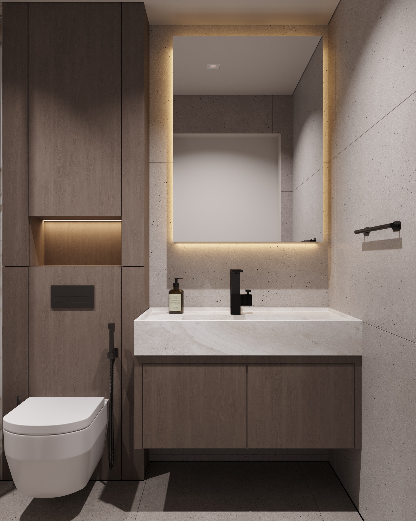 After: BRS-renovated bathroom — walk-in shower, new tiling