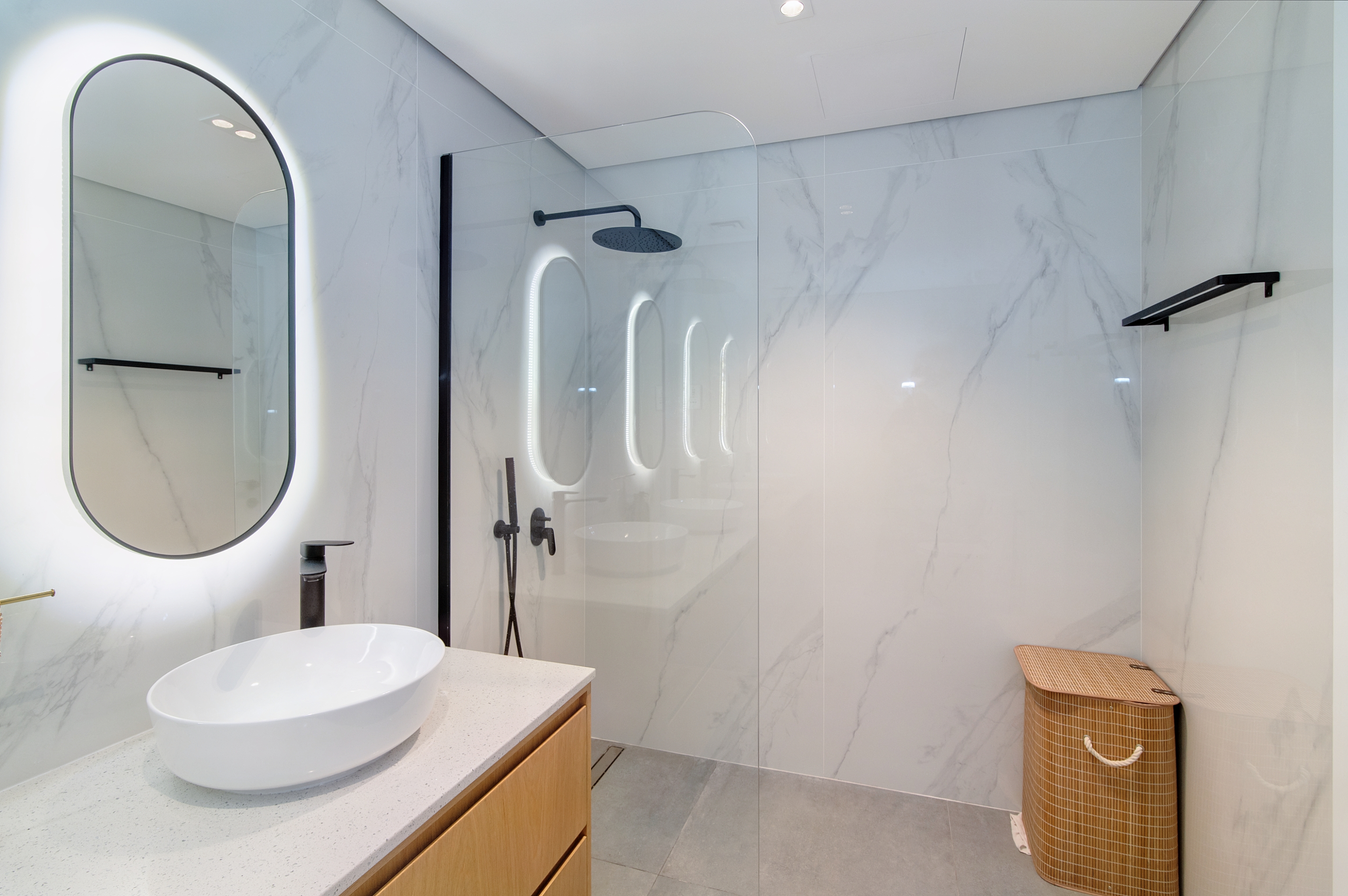 Bathroom renovation with modern fixtures