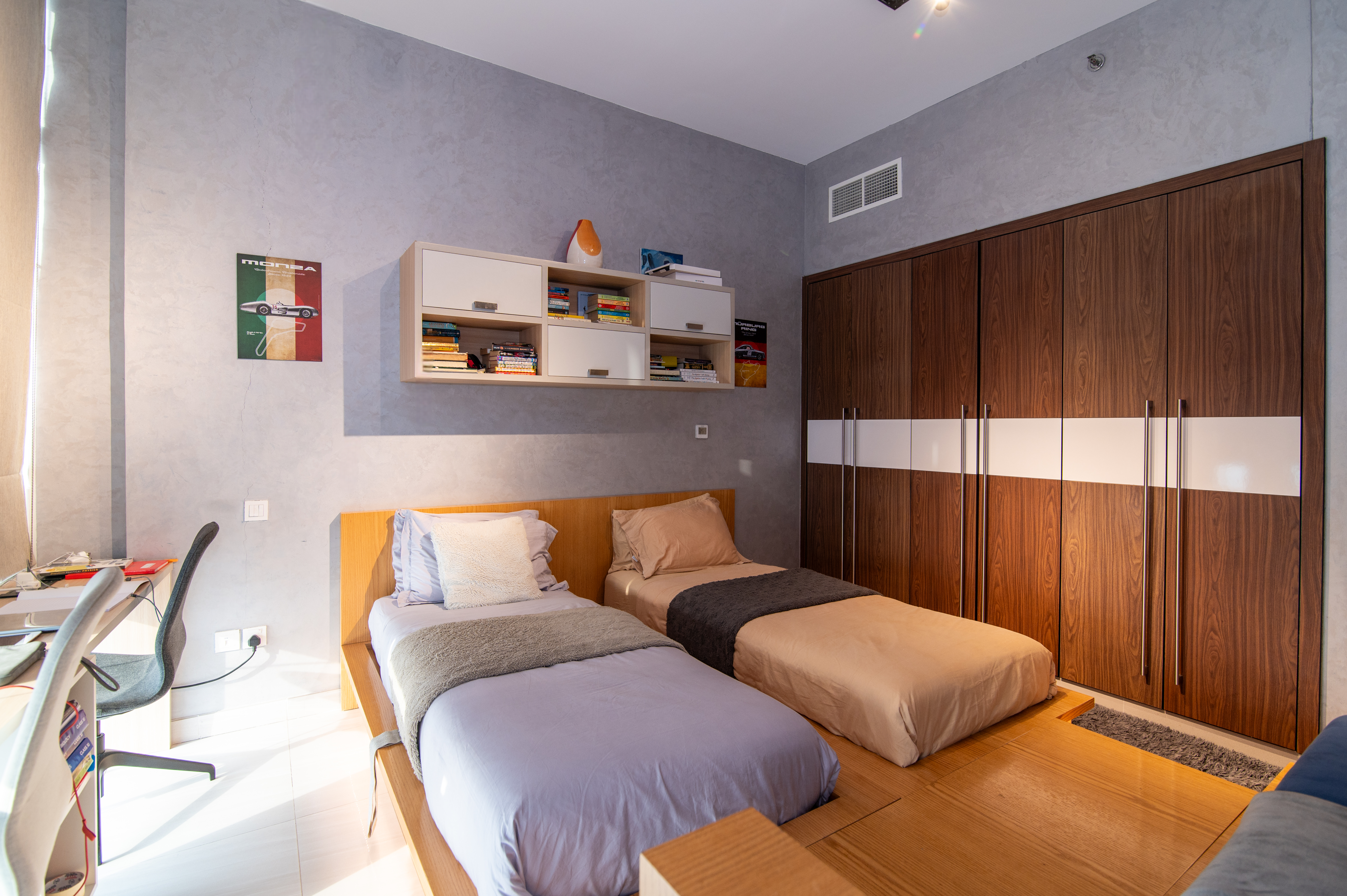 Bedroom with bespoke wardrobe
