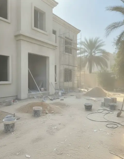 A wide environmental shot captures a modern residential villa in Dubai — Lacasa Line Decoration Design And Fitout LLC, Dubai