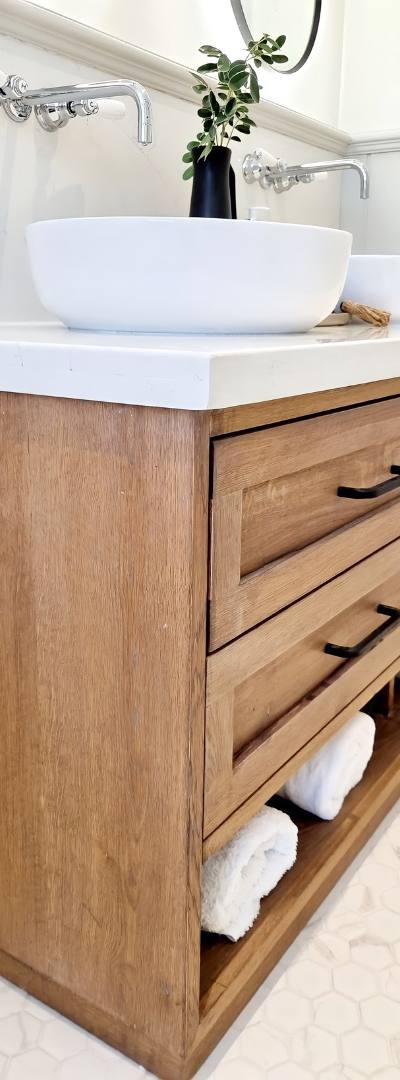 Custom bathroom vanity Abu Dhabi, built in 14 days