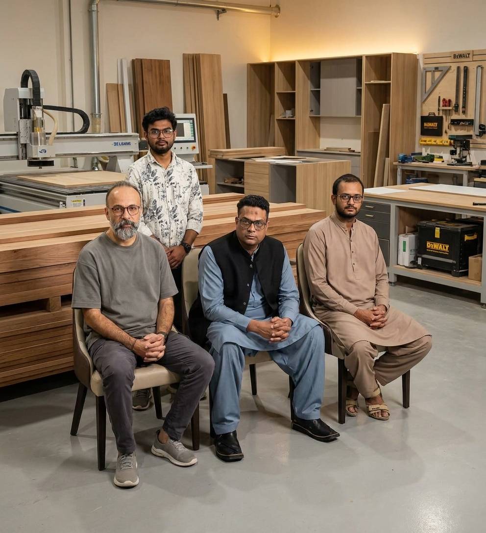 Noor Al Sundus joinery workshop with CNC machine