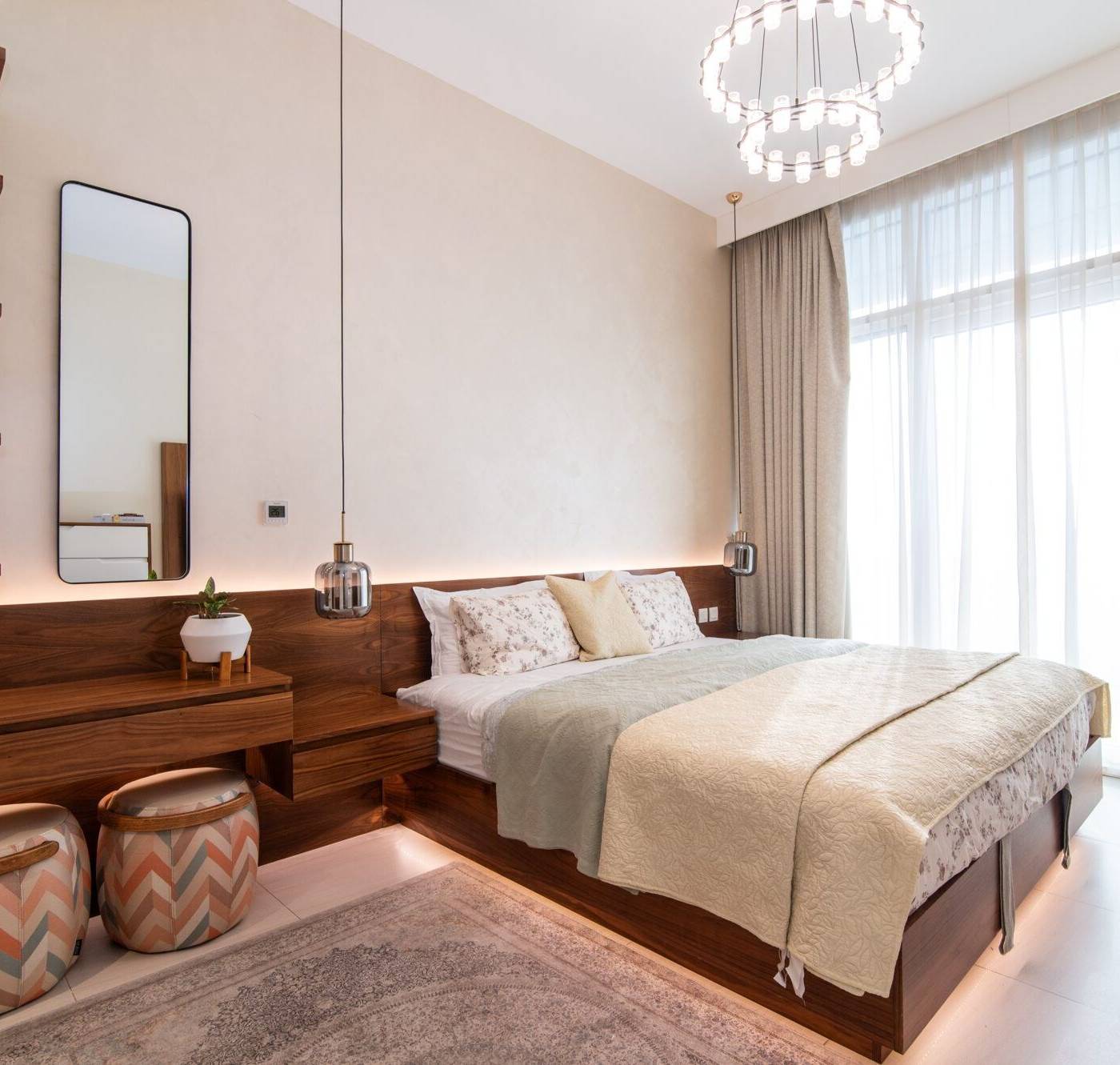 Walnut bedroom joinery by the same workshop