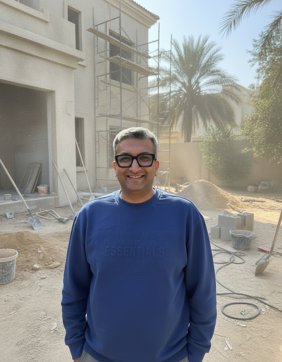Meershad Munshi on a Lacasa Line villa site in Dubai